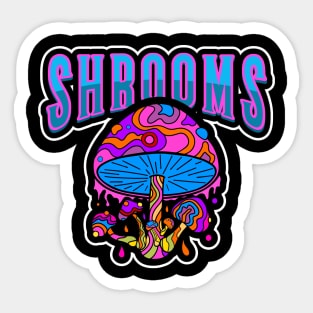 Trippy Shrooms, Colorful Magic Mushrooms Sticker